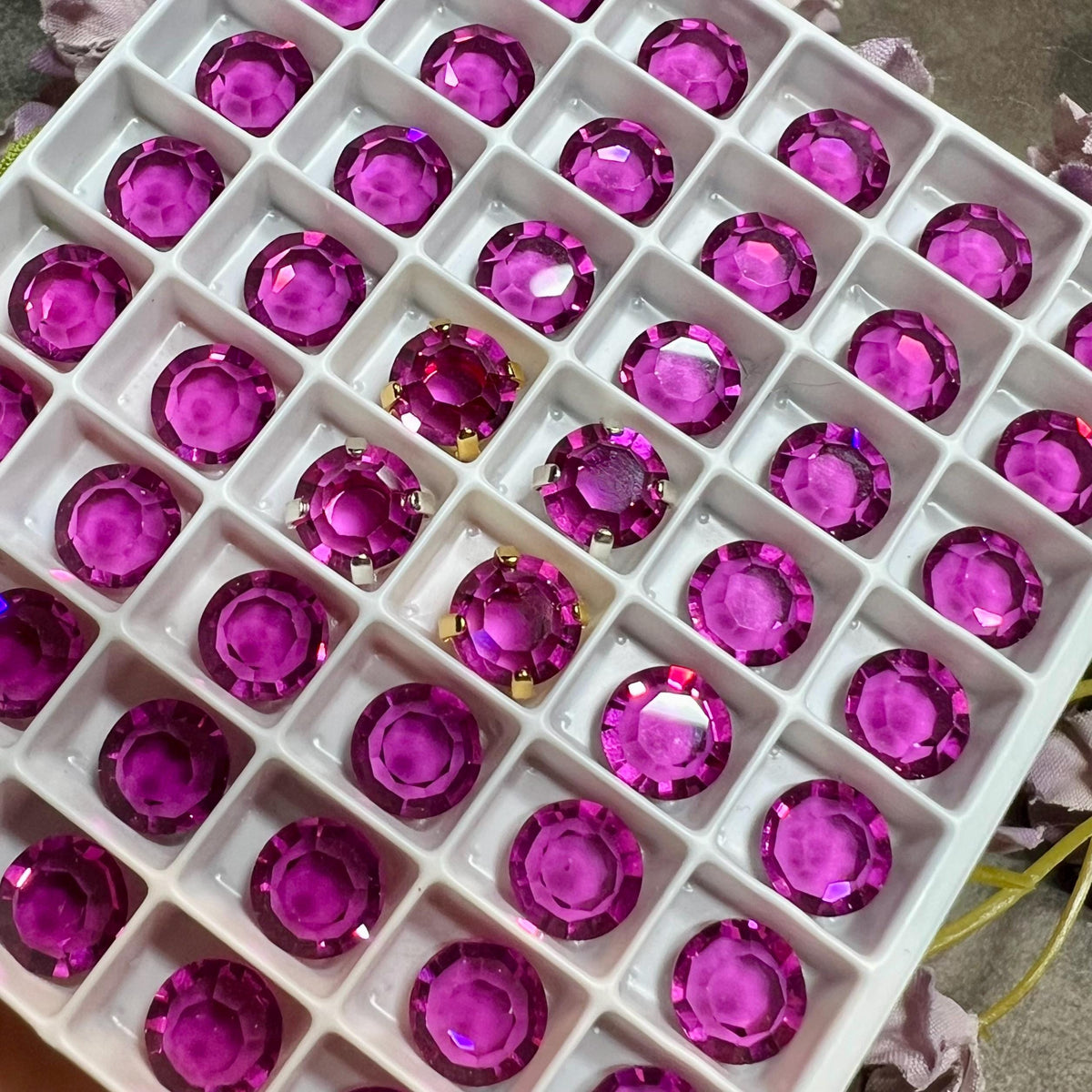 Vintage Fuchsia Pink Swarovski Round, 39ss-8mm Art 1110, With or