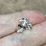 3 Pcs Silver Plated Triangle Settings for Swarovski art 4722 6mm Crystal Rhinestone