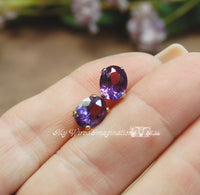Color Change Alexandrite, Lab-Created Faceted Gemstone 9x7mm Oval with Setting
