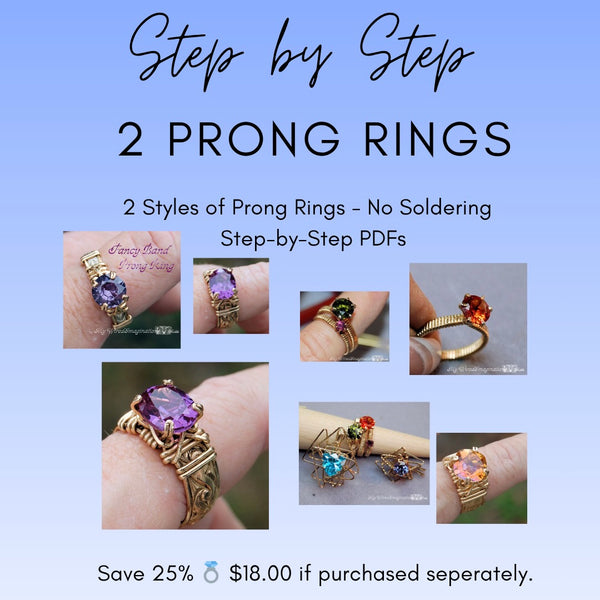 How to Make Prong Rings, 2 Tutorials, 2 Styles of Prong Rings, No Soldering Required, Save 25%