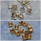 19ss Round Crystal or Gemstone Settings, 12 Pcs Silver or Gold Plated Empty Rhinestone Settings