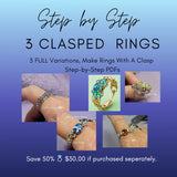 Clasp Rings, Wire Wrap Ring Tutorial, 3 FULL VARIATIONS, Tutorial Discount Pkg