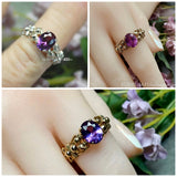 Alexandrite Ring, June Birthstone Ring, Color Changing Gemstone, 55th Anniversary Gift, 14K Gold Filled or Sterling Silver