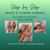 How to Make Hearts and Flowers Earrings, 3 Earring Tutorials Save 50%