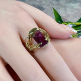 Vintage Watermelon Tourmaline Ring in 14K Gold-Filled (US Size 8, c. 1999)