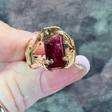 Vintage Watermelon Tourmaline Ring in 14K Gold-Filled (US Size 8, c. 1999)