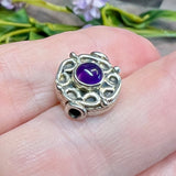 Vintage Handcrafted .925 Sterling Silver Bali Gemstone Beads, Amethyst, Jade, Garnet, Tourmaline