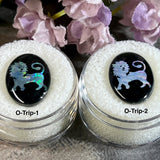 Rare Vintage Lion Carved Opal Triplet Cabochon - Black Onyx & Clear Quartz, 18x13mm