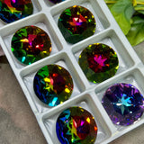 Rare Swarovski Crystal 27mm 1201 Round Stone – Vitrail Medium or Light with Sew-On Setting Option