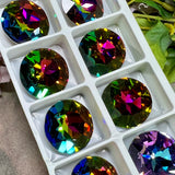 Rare Swarovski Crystal 27mm 1201 Round Stone – Vitrail Medium or Light with Sew-On Setting Option