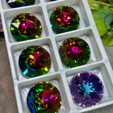 Rare Swarovski Crystal 27mm 1201 Round Stone – Vitrail Medium or Light with Sew-On Setting Option