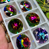 Rare Swarovski Crystal 27mm 1201 Round Stone – Vitrail Medium or Light with Sew-On Setting Option