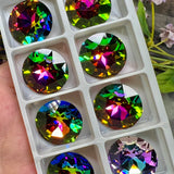 Rare Swarovski Crystal 27mm 1201 Round Stone – Vitrail Medium or Light with Sew-On Setting Option