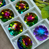 Rare Swarovski Crystal 27mm 1201 Round Stone – Vitrail Medium or Light with Sew-On Setting Option