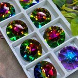 Rare Swarovski Crystal 27mm 1201 Round Stone – Vitrail Medium or Light with Sew-On Setting Option