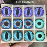 18mm Glass Eyes in Bezel Settings – Cat Eye & Round Pupil Craft Supplies for Polymer Clay, Jewelry & Doll Making