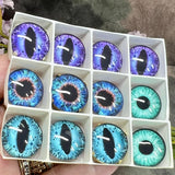 18mm Glass Eyes in Bezel Settings – Cat Eye & Round Pupil Craft Supplies for Polymer Clay, Jewelry & Doll Making