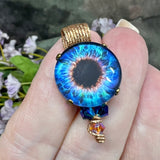 18mm Glass Eyes in Bezel Settings – Cat Eye & Round Pupil Craft Supplies for Polymer Clay, Jewelry & Doll Making