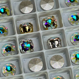 7mm 1098 Swarovski Crystal AB, 4 Pcs 34ss Crystal-Rhinestone with Settings
