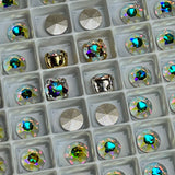 7mm 1098 Swarovski Crystal AB, 4 Pcs 34ss Crystal-Rhinestone with Settings