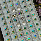 7mm 1098 Swarovski Crystal AB, 4 Pcs 34ss Crystal-Rhinestone with Settings