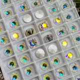 7mm 1098 Swarovski Crystal AB, 4 Pcs 34ss Crystal-Rhinestone with Settings