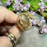 Men's Labradorite Ring, 14K GF, One Of A Kind, US Size 13