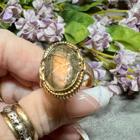 Men's Labradorite Ring, 14K GF, One Of A Kind, US Size 13