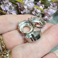 14mm 1122 Rivoli Silver or Imitation Rhodium Plated Sew On Settings for Swarovski Crystal Nickel Free
