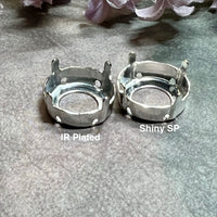 14mm 1122 Rivoli Silver or Imitation Rhodium Plated Sew On Settings for Swarovski Crystal Nickel Free