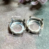 14mm 1122 Rivoli Silver or Imitation Rhodium Plated Sew On Settings for Swarovski Crystal Nickel Free