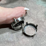 14mm Rivoli Settings, 3pcs Antique Silver or Bronze Plated Settings, for Swarovski 1122 Rivoli, Empty Settings
