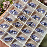 Vintage Swarovski, Alexandrite Color Change Crystal, 15x7mm Navette