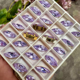 Vintage Swarovski, Alexandrite Color Change Crystal, 15x7mm Navette