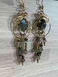 One of a Kind, Handmade Earrings, Long Dangle Labradorite Earrings in 14K GF