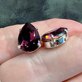 Amethyst 14x10 Swarovski Crystal Rhinestone, 4320 Pear Shape With  Settings