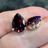 Amethyst 14x10 Swarovski Crystal Rhinestone, 4320 Pear Shape With  Settings