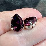 Amethyst 14x10 Swarovski Crystal Rhinestone, 4320 Pear Shape With  Settings