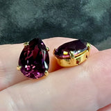 Amethyst 14x10 Swarovski Crystal Rhinestone, 4320 Pear Shape With  Settings