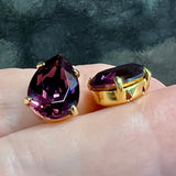 Amethyst 14x10 Swarovski Crystal Rhinestone, 4320 Pear Shape With  Settings