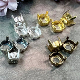 8mm Rhinestone Settings, SP or GP 37-38ss and NEW Finishes Added for 39ss-41ss