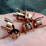 6mm Rhinestone Settings, SP, GP, Red Brass, and New AC-Plated, for 29ss to 31ss Crystals