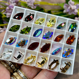 Vintage Swarovski, Czech or West German Rhinestone, 15x7mm Navette-Marquise With Setting