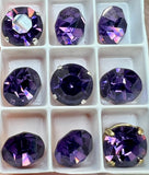 Cardinal Purple 47ss Vintage Swarovski Rhinestone, Dark-Purple Crystal, with Settings