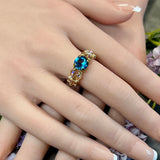 December Birthstone Ring, Unique Blue Zircon Engagement Ring, Handmade London Blue Gemstone Solitaire