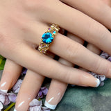 December Birthstone Ring, Unique Blue Zircon Engagement Ring, Handmade London Blue Gemstone Solitaire