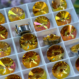 Summer Blush, 14mm Swarovski Crystal Rhinestone, 1122 Rivoli With Settings