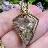 Rare, One of a Kind, Gold Rutilated Quartz Pendant in 14K GF