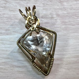Rare, One of a Kind, Gold Rutilated Quartz Pendant in 14K GF