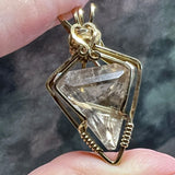 Rare, One of a Kind, Gold Rutilated Quartz Pendant in 14K GF